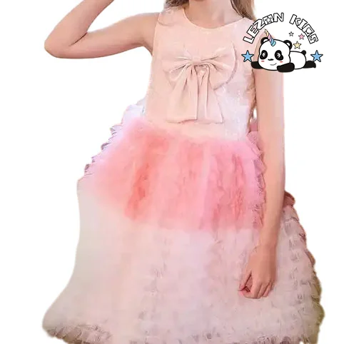 LEZONKIDS - Vestidos de Princesa de Saia de Bola Sem Manga de Luxo de Alta Qualidade para Crianças para Festa de Aniversário